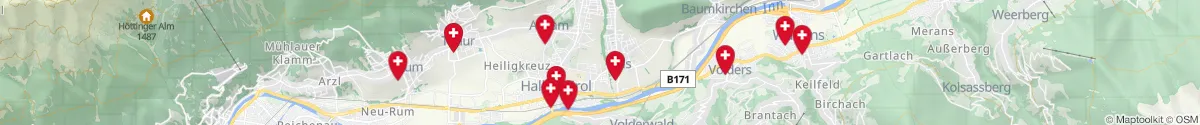 Kartenansicht für Apotheken-Notdienste in der Nähe von Mils (Innsbruck  (Land), Tirol)